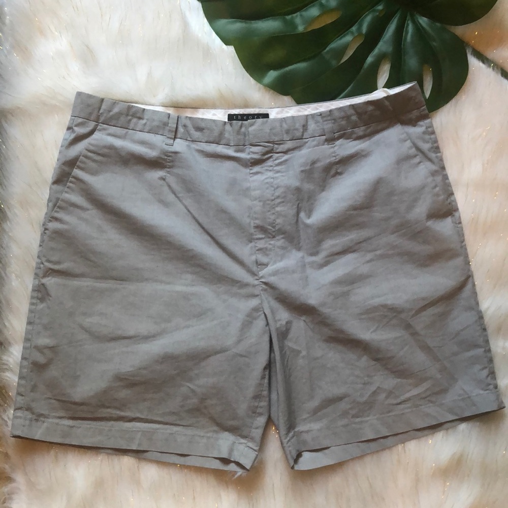 Theory walking Shorts Sz. 38 Pinstripes Blue White